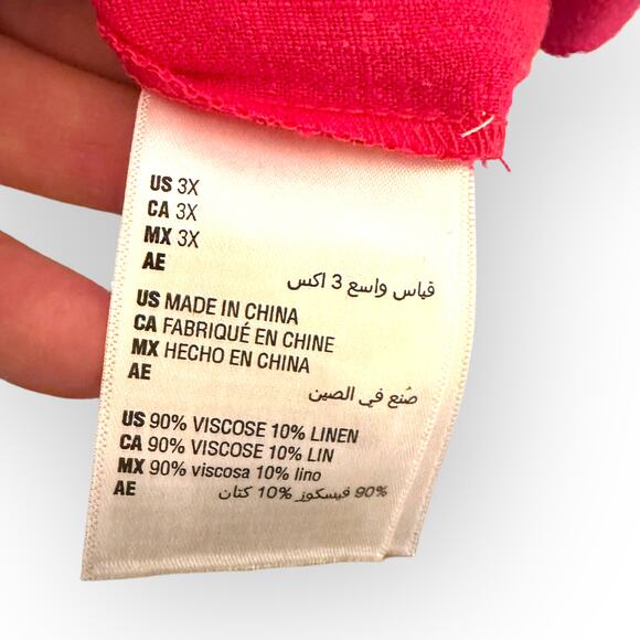 And Now This Women's New Cropped Button Front Top Size 3X Pomegranate Pink - Picture 9 of 11